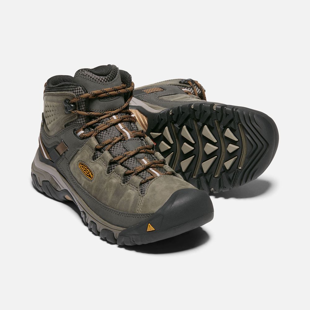 Bottes de Randonnée Keen Homme Vert Olive/Noir | Targhee Iii Waterproof Mid Wide | CAQKG-8693